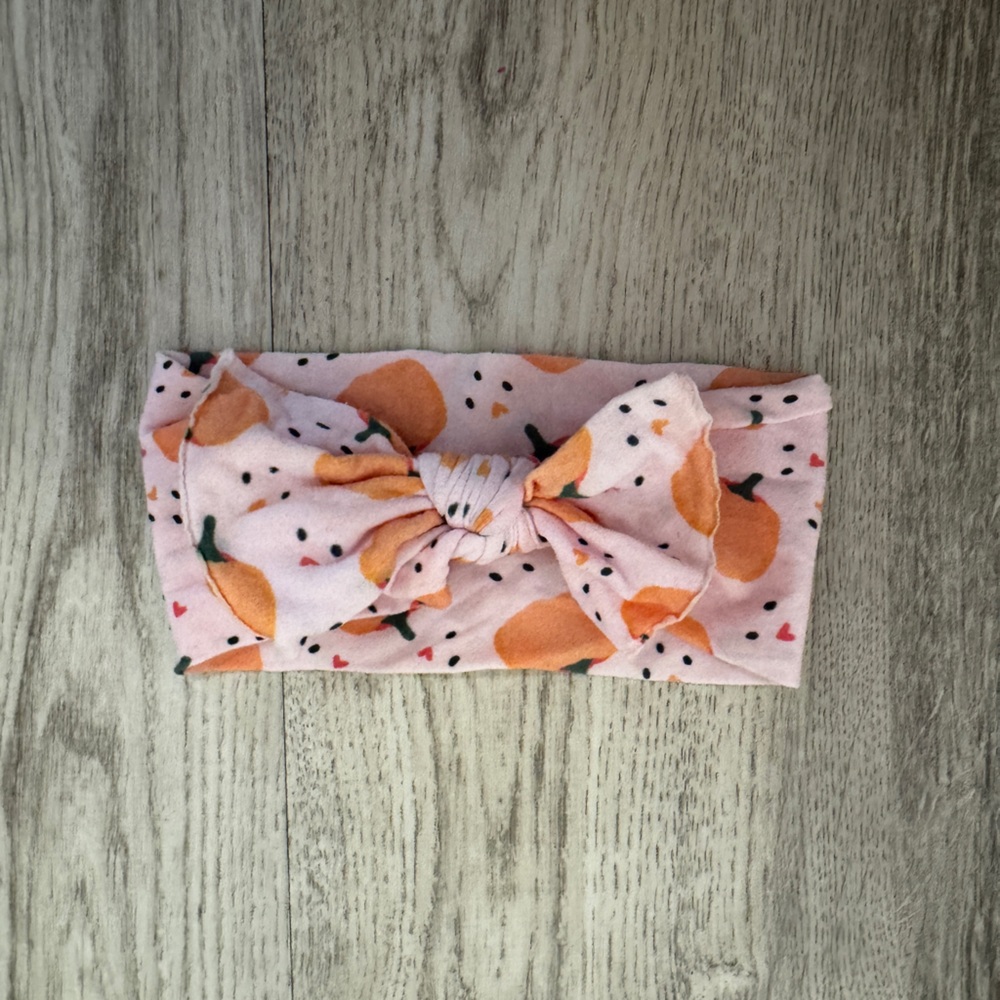 Pumpkin Print Pink Headband for Kids